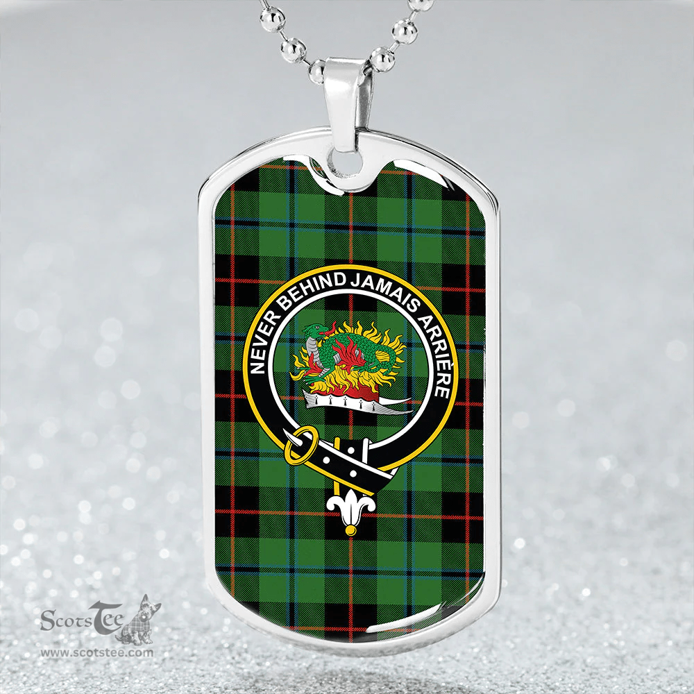 ScottishPlaid Douglas Black Ancient Clan Tartan Dog Tag Necklace - Crest Classic Scottish Plaid Tartan Plaid