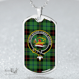 ScottishPlaid Douglas Black Ancient Clan Tartan Dog Tag Necklace - Crest Classic Scottish Plaid Tartan Plaid