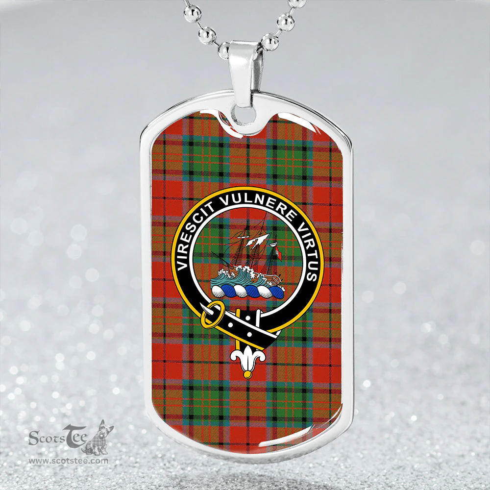 ScottishPlaid Dickie Ancient Clan Tartan Dog Tag Necklace - Crest Classic Scottish Plaid Tartan Plaid