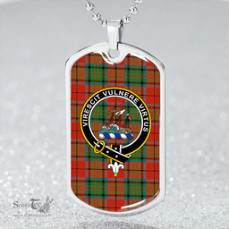 ScottishPlaid Dickie Ancient Clan Tartan Dog Tag Necklace - Crest Classic Scottish Plaid Tartan Plaid