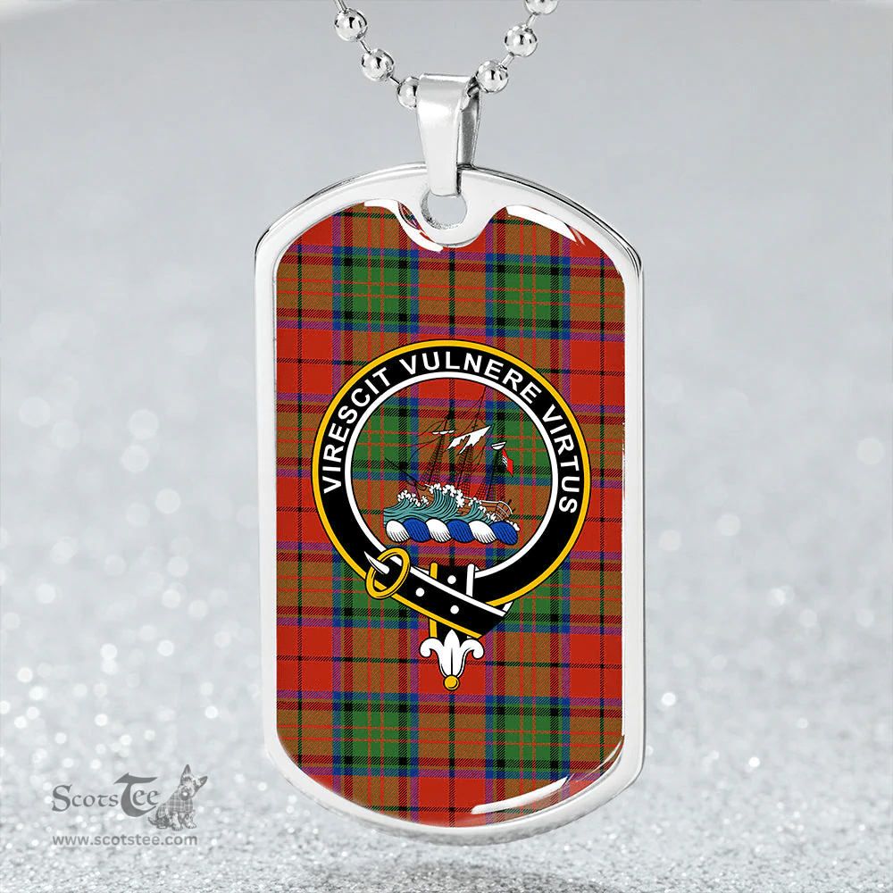 ScottishPlaid Dickie Modern Clan Tartan Dog Tag Necklace - Crest Classic Scottish Plaid Tartan Plaid