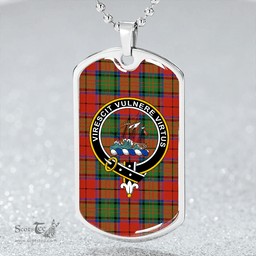ScottishPlaid Dickie Modern Clan Tartan Dog Tag Necklace - Crest Classic Scottish Plaid Tartan Plaid