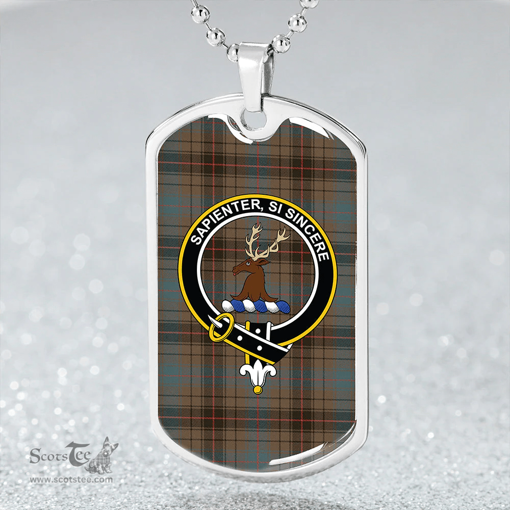 ScottishPlaid Davidson (Vestiarium Scoticum) Weathered Clan Tartan Dog Tag Necklace - Crest Classic Scottish Plaid Tartan Plaid