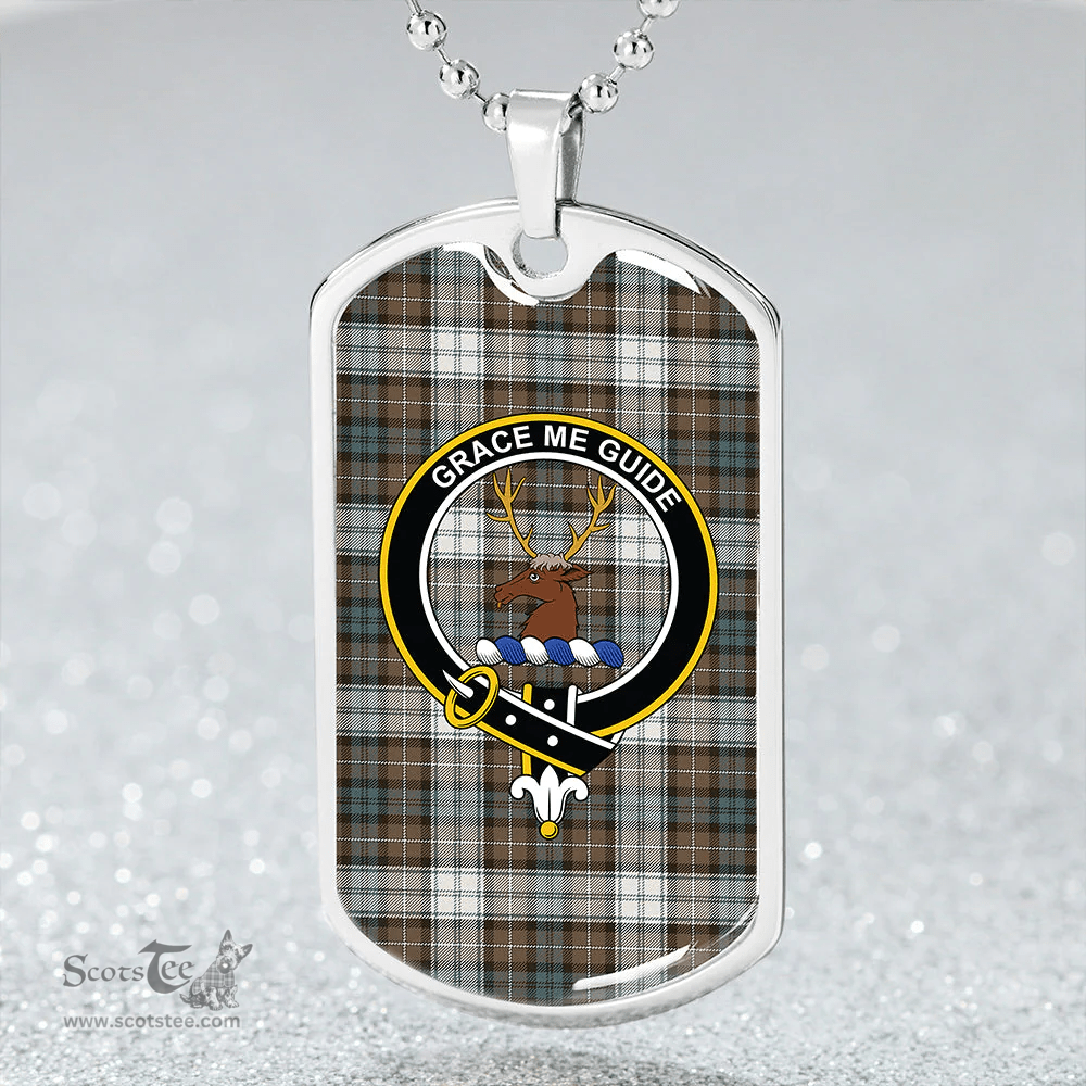 ScottishPlaid Forbes Dress Weathered Clan Tartan Dog Tag Necklace - Crest Classic Scottish Plaid Tartan Plaid