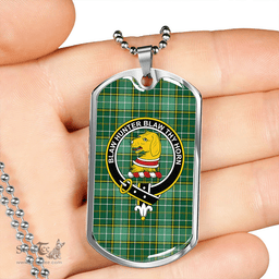 ScottishPlaid Forrester Hunting Modern Clan Tartan Dog Tag Necklace - Crest Classic Scottish Plaid Tartan Plaid