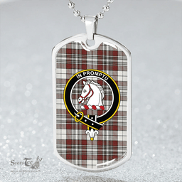 ScottishPlaid Dunbar Plaid Clan Tartan Dog Tag Necklace - Crest Classic Scottish Plaid Tartan Plaid
