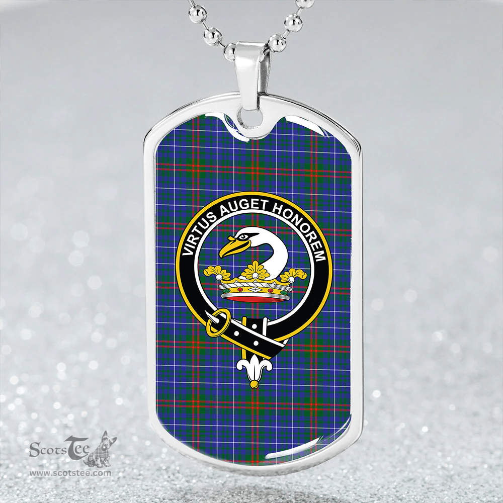 ScottishPlaid Edmonstone Ancient Clan Tartan Dog Tag Necklace - Crest Classic Scottish Plaid Tartan Plaid