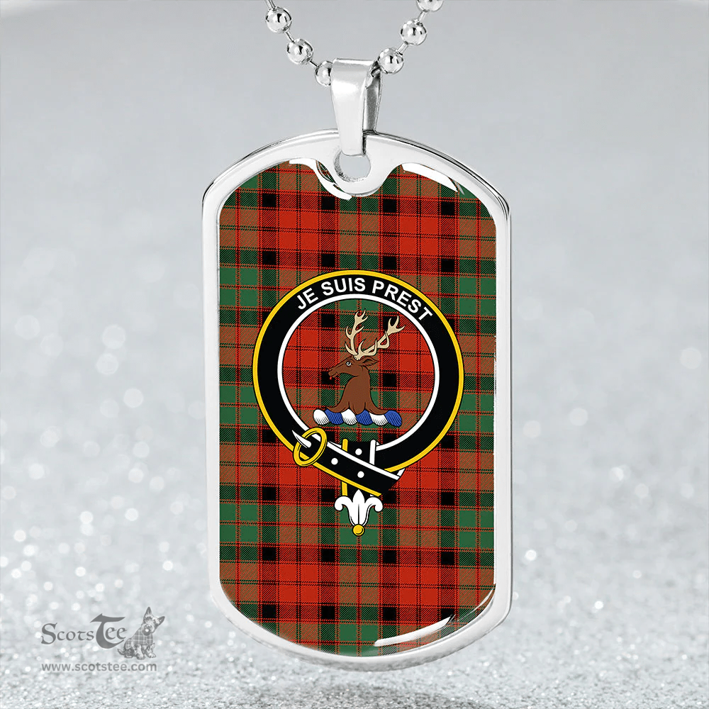 ScottishPlaid Fraser of Altyre Reconst Ancient Clan Tartan Dog Tag Necklace - Crest Classic Scottish Plaid Tartan Plaid