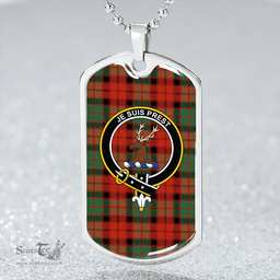 ScottishPlaid Fraser of Altyre Reconst Ancient Clan Tartan Dog Tag Necklace - Crest Classic Scottish Plaid Tartan Plaid