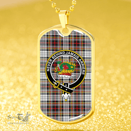 ScottishPlaid Douglas Dress Modern Clan Tartan Dog Tag Necklace - Crest Classic Scottish Plaid Tartan Plaid
