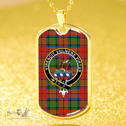 ScottishPlaid Dickie Modern Clan Tartan Dog Tag Necklace - Crest Classic Scottish Plaid Tartan Plaid