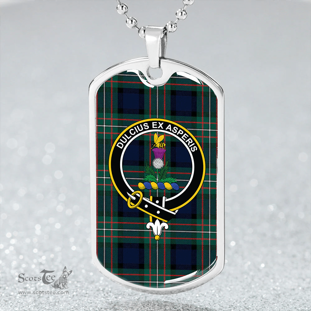 ScottishPlaid Ferguson Modern Clan Tartan Dog Tag Necklace - Crest Classic Scottish Plaid Tartan Plaid