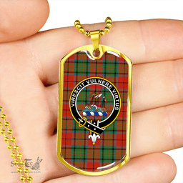 ScottishPlaid Dickie Ancient Clan Tartan Dog Tag Necklace - Crest Classic Scottish Plaid Tartan Plaid
