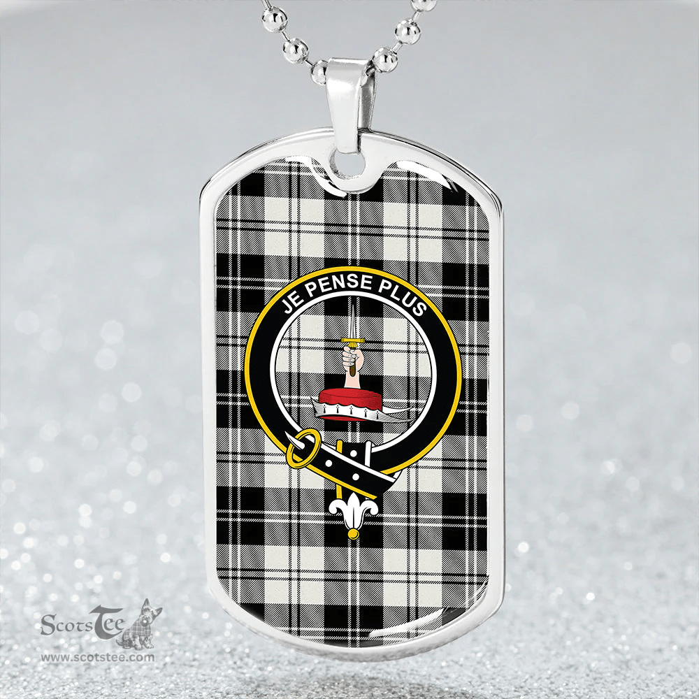 ScottishPlaid Erskine Dress Dance Blue Ancient Clan Tartan Dog Tag Necklace - Crest Classic Scottish Plaid Tartan Plaid