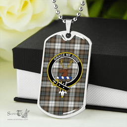 ScottishPlaid Forbes Dress Weathered Clan Tartan Dog Tag Necklace - Crest Classic Scottish Plaid Tartan Plaid