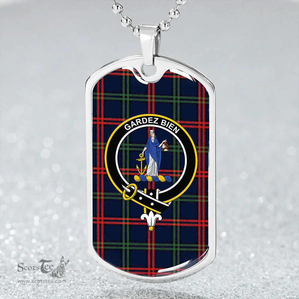 ScottishPlaid Eglinton District (Montgomery of Ayrshire) Modern Clan Tartan Dog Tag Necklace - Crest Classic Scottish Plaid Tartan Plaid