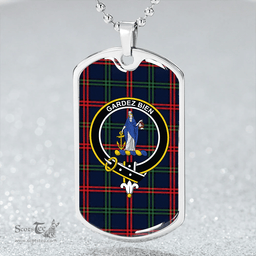 ScottishPlaid Eglinton District (Montgomery of Ayrshire) Modern Clan Tartan Dog Tag Necklace - Crest Classic Scottish Plaid Tartan Plaid