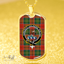 ScottishPlaid Dickie Ancient Clan Tartan Dog Tag Necklace - Crest Classic Scottish Plaid Tartan Plaid