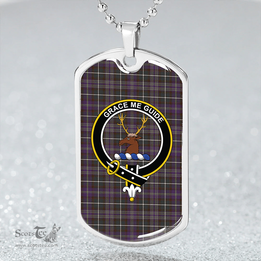 ScottishPlaid Forbes of Druinnor Weathered Clan Tartan Dog Tag Necklace - Crest Classic Scottish Plaid Tartan Plaid