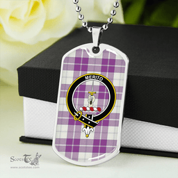 ScottishPlaid Dunlop Dress Ancient Clan Tartan Dog Tag Necklace - Crest Classic Scottish Plaid Tartan Plaid