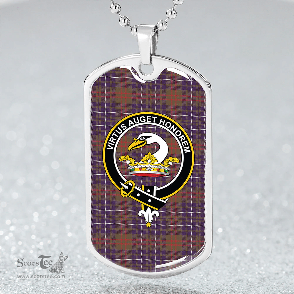 ScottishPlaid Edmonstone Clan Tartan Dog Tag Necklace - Crest Classic Scottish Plaid Tartan Plaid