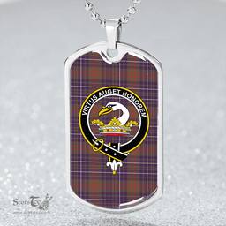 ScottishPlaid Edmonstone Clan Tartan Dog Tag Necklace - Crest Classic Scottish Plaid Tartan Plaid
