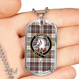 ScottishPlaid Dunbar Plaid Clan Tartan Dog Tag Necklace - Crest Classic Scottish Plaid Tartan Plaid