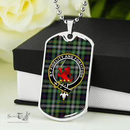 ScottishPlaid Farquharson Dress Modern Clan Tartan Dog Tag Necklace - Crest Classic Scottish Plaid Tartan Plaid