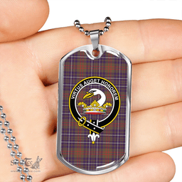 ScottishPlaid Edmonstone Clan Tartan Dog Tag Necklace - Crest Classic Scottish Plaid Tartan Plaid