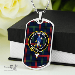 ScottishPlaid Eglinton District (Montgomery of Ayrshire) Modern Clan Tartan Dog Tag Necklace - Crest Classic Scottish Plaid Tartan Plaid
