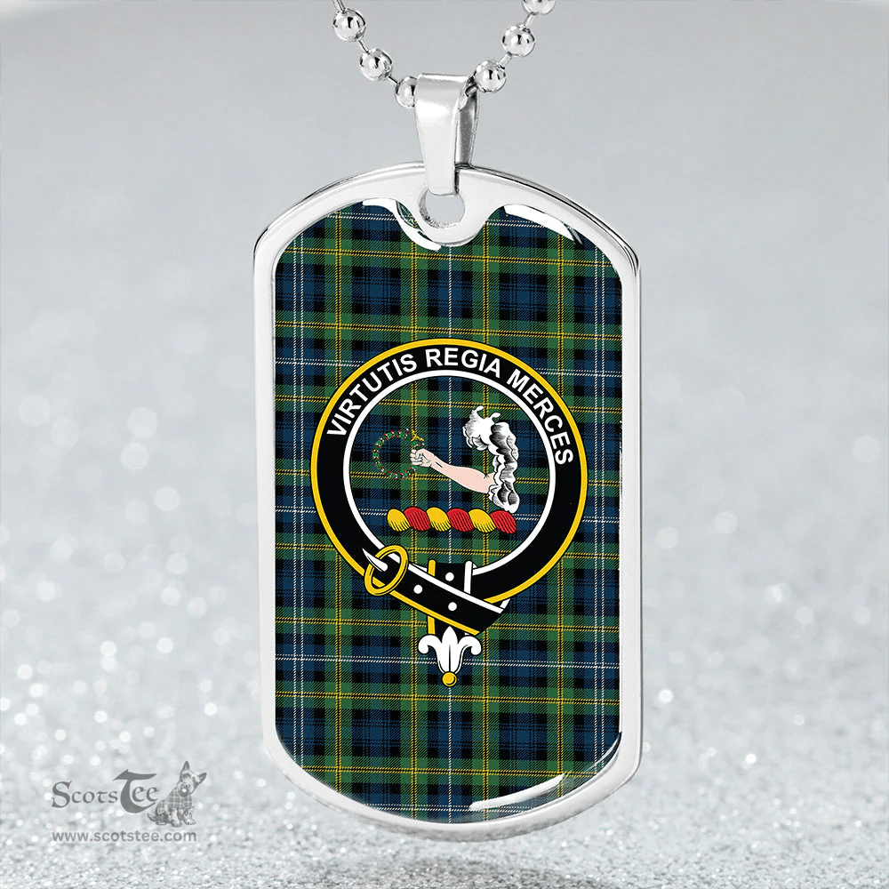 ScottishPlaid Dyce Modern Clan Tartan Dog Tag Necklace - Crest Classic Scottish Plaid Tartan Plaid
