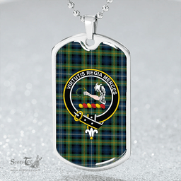 ScottishPlaid Dyce Modern Clan Tartan Dog Tag Necklace - Crest Classic Scottish Plaid Tartan Plaid