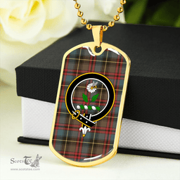 ScottishPlaid Deas Weathered Clan Tartan Dog Tag Necklace - Crest Classic Scottish Plaid Tartan Plaid