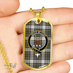 ScottishPlaid Forbes Dress Weathered Clan Tartan Dog Tag Necklace - Crest Classic Scottish Plaid Tartan Plaid