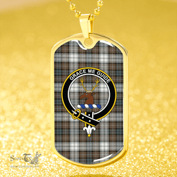 ScottishPlaid Forbes Dress Weathered Clan Tartan Dog Tag Necklace - Crest Classic Scottish Plaid Tartan Plaid