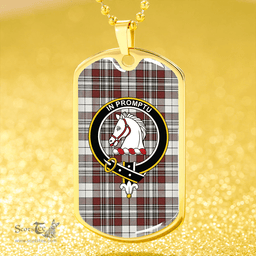 ScottishPlaid Dunbar Plaid Clan Tartan Dog Tag Necklace - Crest Classic Scottish Plaid Tartan Plaid