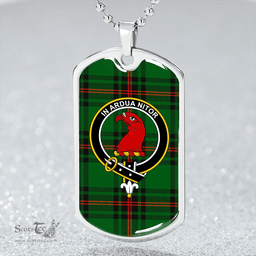 ScottishPlaid Halkerston Clan Tartan Dog Tag Necklace - Crest Classic Scottish Plaid Tartan Plaid