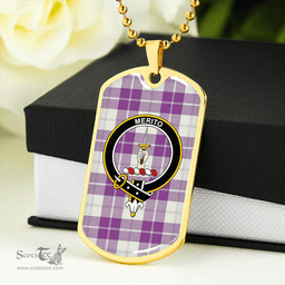 ScottishPlaid Dunlop Dress Ancient Clan Tartan Dog Tag Necklace - Crest Classic Scottish Plaid Tartan Plaid