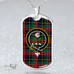 ScottishPlaid Deas Modern Clan Tartan Dog Tag Necklace - Crest Classic Scottish Plaid Tartan Plaid
