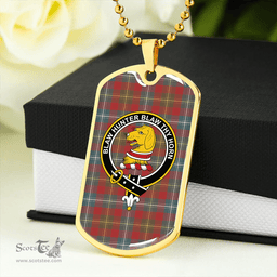 ScottishPlaid Forrester Weathered Clan Tartan Dog Tag Necklace - Crest Classic Scottish Plaid Tartan Plaid