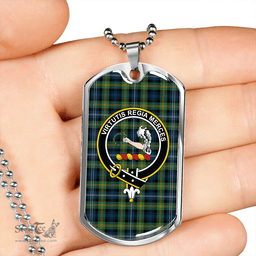 ScottishPlaid Dyce Modern Clan Tartan Dog Tag Necklace - Crest Classic Scottish Plaid Tartan Plaid