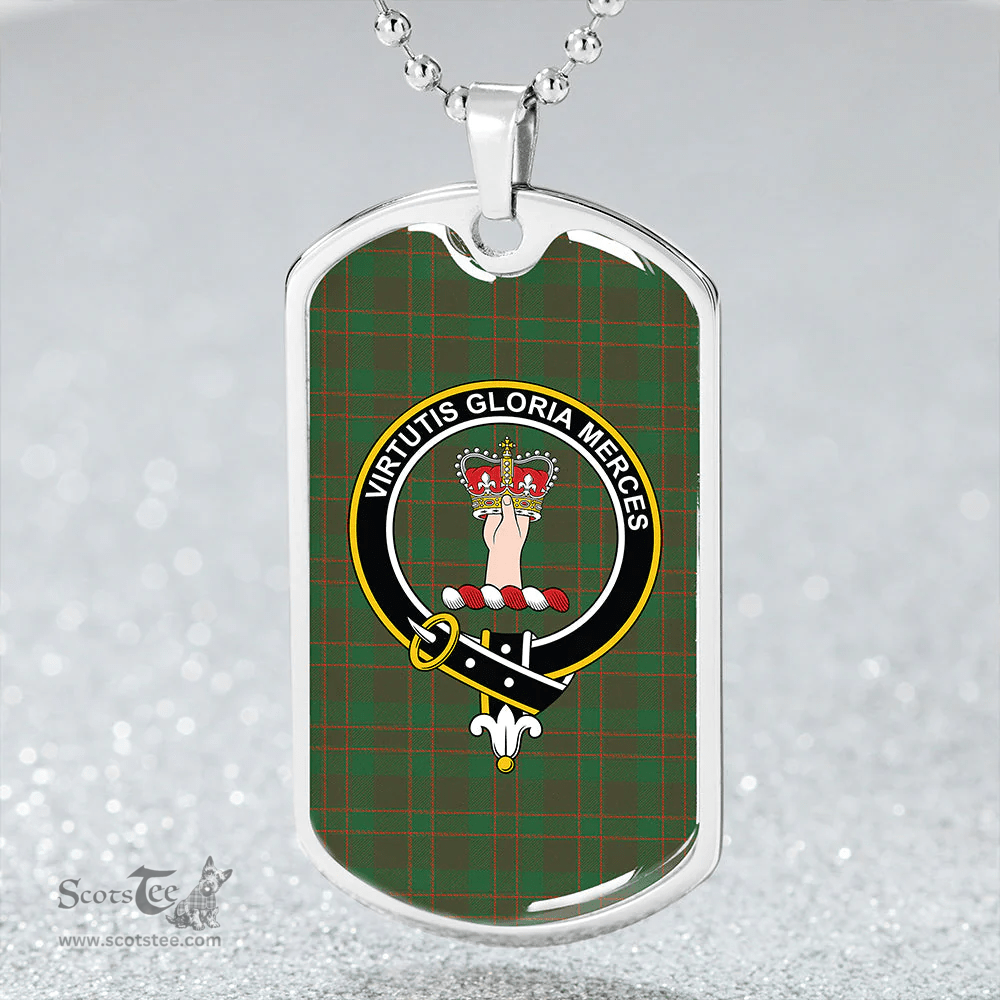 ScottishPlaid Donachie of Brochloch Hunting Ancient Clan Tartan Dog Tag Necklace - Crest Classic Scottish Plaid Tartan Plaid