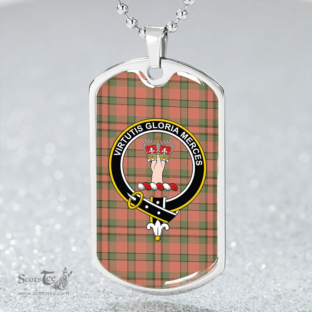 ScottishPlaid Donachie of Brockloch Hunting Weathered Clan Tartan Dog Tag Necklace - Crest Classic Scottish Plaid Tartan Plaid