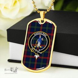 ScottishPlaid Eglinton District (Montgomery of Ayrshire) Modern Clan Tartan Dog Tag Necklace - Crest Classic Scottish Plaid Tartan Plaid