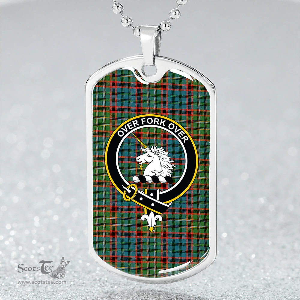 ScottishPlaid Cunningham Hunting Ancient Clan Tartan Dog Tag Necklace - Crest Classic Scottish Plaid Tartan Plaid