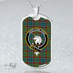 ScottishPlaid Cunningham Hunting Ancient Clan Tartan Dog Tag Necklace - Crest Classic Scottish Plaid Tartan Plaid