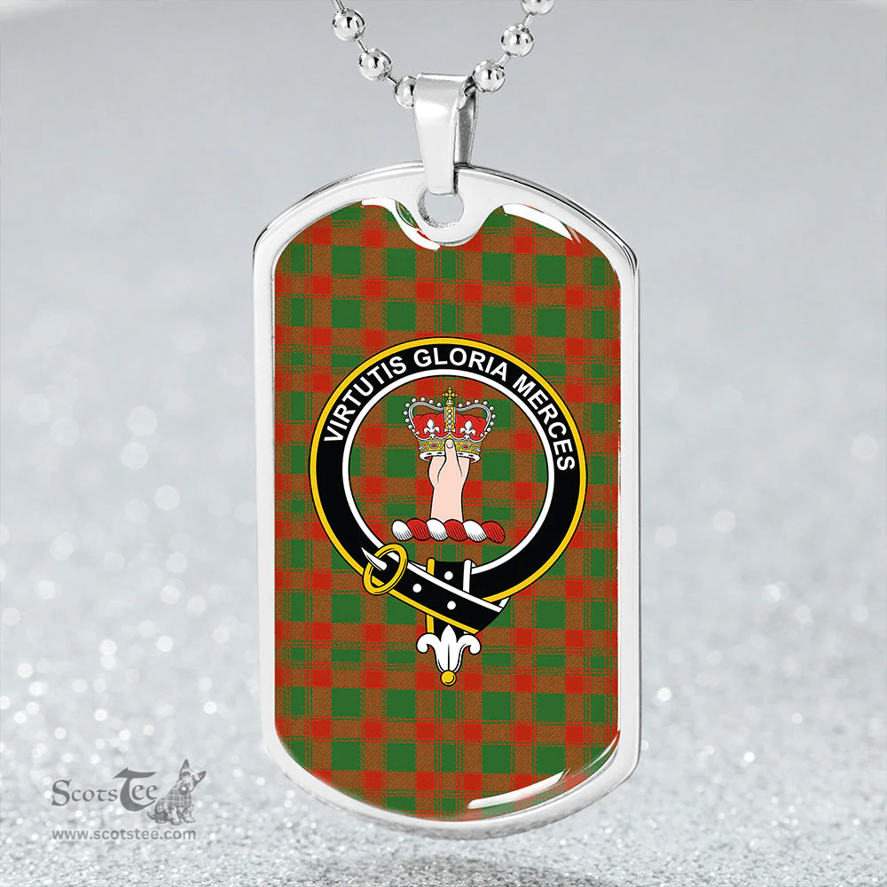 ScottishPlaid Donachie Ancient Clan Tartan Dog Tag Necklace - Crest Classic Scottish Plaid Tartan Plaid