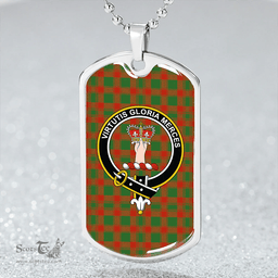 ScottishPlaid Donachie Ancient Clan Tartan Dog Tag Necklace - Crest Classic Scottish Plaid Tartan Plaid