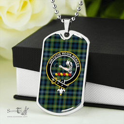 ScottishPlaid Dyce Modern Clan Tartan Dog Tag Necklace - Crest Classic Scottish Plaid Tartan Plaid