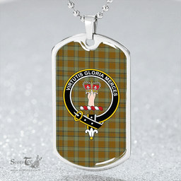 ScottishPlaid Donachie of Brockloch Hunting Ancient Clan Tartan Dog Tag Necklace - Crest Classic Scottish Plaid Tartan Plaid